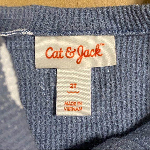 Cat & Jack Unisex Blue Peace Romper - Size 2T - Picture 3 of 5